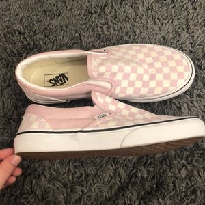 light pink checkered VANS